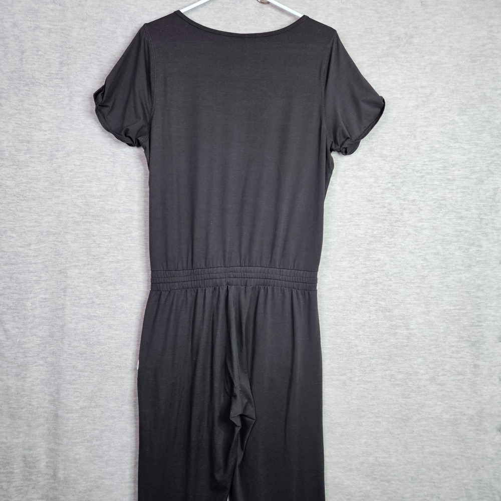 Vuori All Day Black V-Neck Jumpsuit Women's Size M Elastic Waist Short Sleeve - Picture 5 of 10